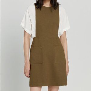 NWT Frank and Oak Utility Pinafore Dress in Olive Green